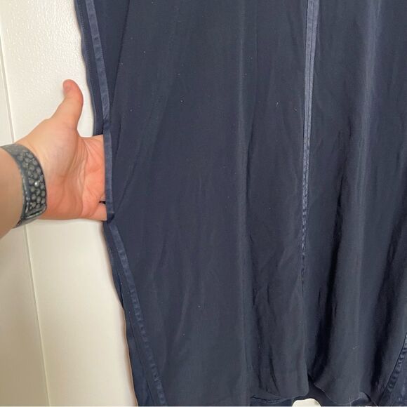Vince Shift Dress Womens Small Navy Blue Sleeveless V-Neck Viscose Blend Pockets - Picture 4 of 13